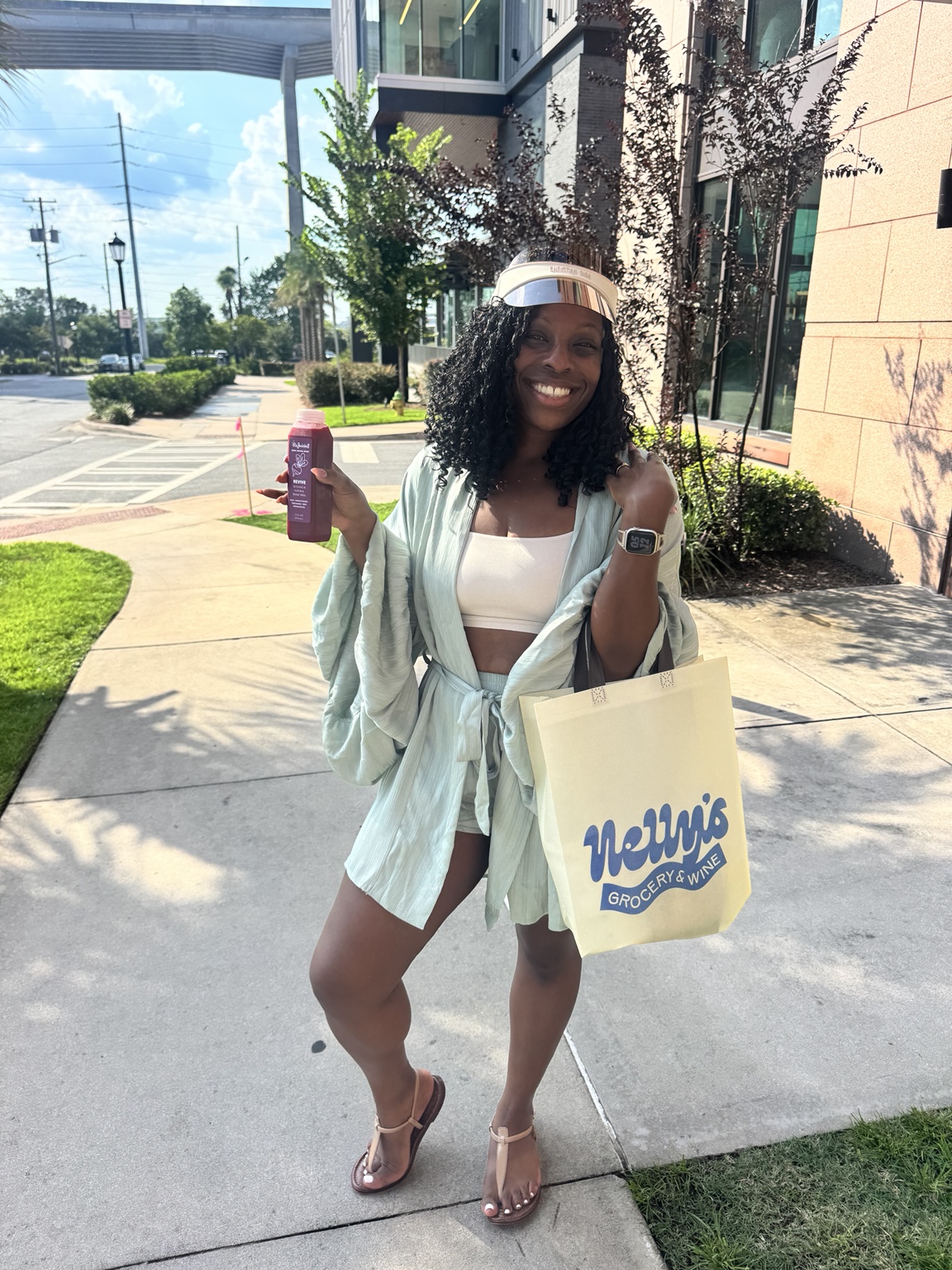 Denise Taylor outside Nelly's Grocery and Wine in Savannah, Georgia.